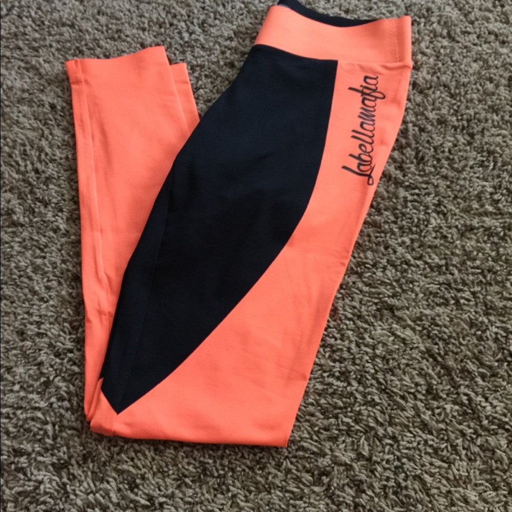 La Bella Mafia orange and black leggings